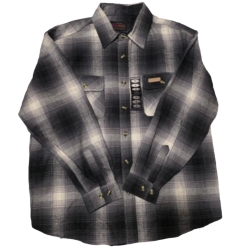 BRAWNY PLAID BUTTON PP BLACK 2X